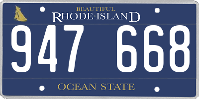 RI license plate 947668