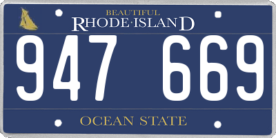RI license plate 947669