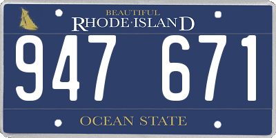 RI license plate 947671