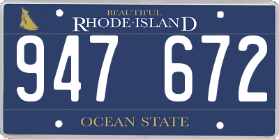 RI license plate 947672