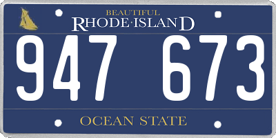RI license plate 947673