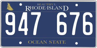 RI license plate 947676
