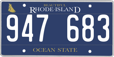 RI license plate 947683