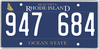 RI license plate 947684