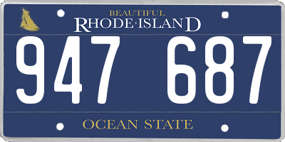 RI license plate 947687