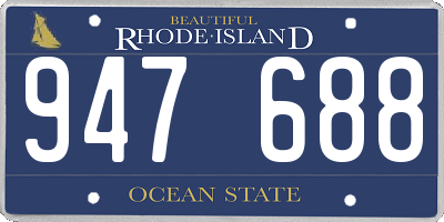 RI license plate 947688