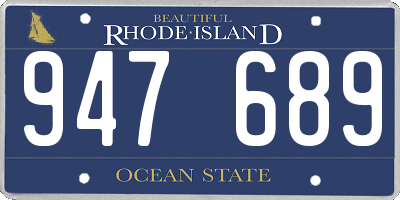 RI license plate 947689