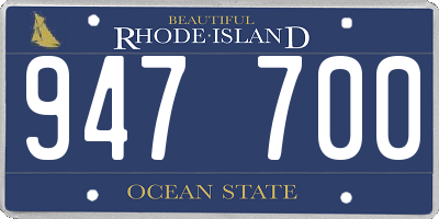 RI license plate 947700