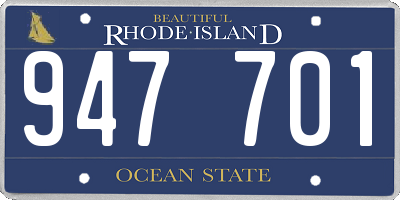 RI license plate 947701