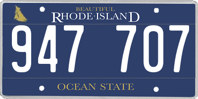 RI license plate 947707