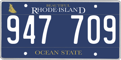 RI license plate 947709