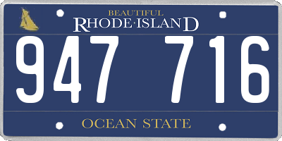 RI license plate 947716