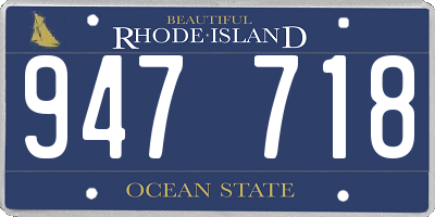 RI license plate 947718