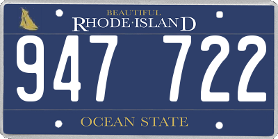 RI license plate 947722