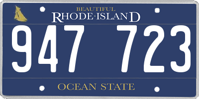 RI license plate 947723