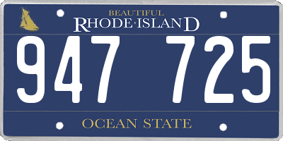 RI license plate 947725