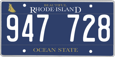 RI license plate 947728