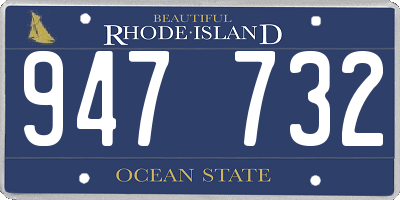 RI license plate 947732