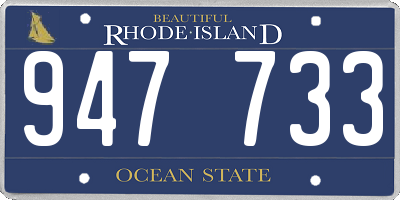 RI license plate 947733