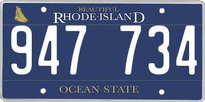 RI license plate 947734