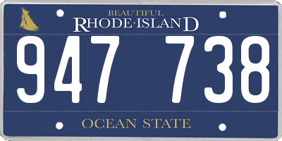 RI license plate 947738