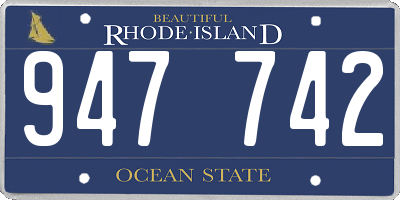 RI license plate 947742