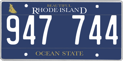 RI license plate 947744