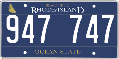 RI license plate 947747