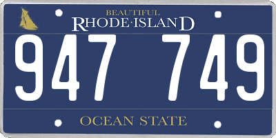 RI license plate 947749