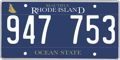 RI license plate 947753