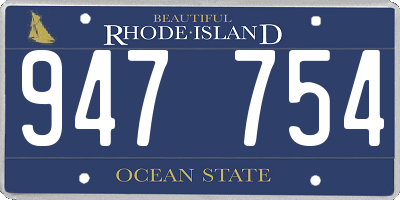 RI license plate 947754