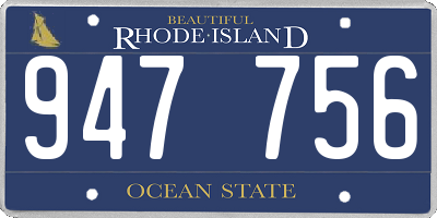 RI license plate 947756