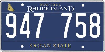 RI license plate 947758