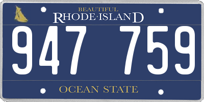 RI license plate 947759