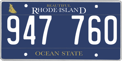 RI license plate 947760