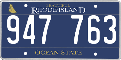 RI license plate 947763