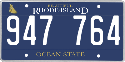 RI license plate 947764