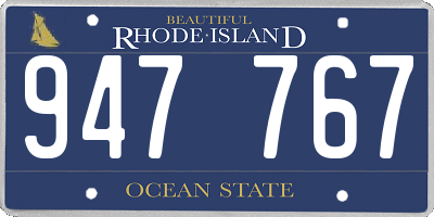 RI license plate 947767