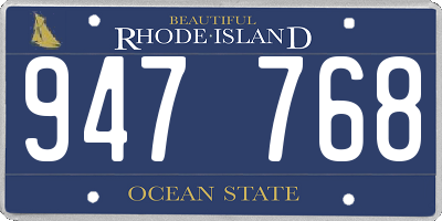 RI license plate 947768
