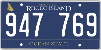 RI license plate 947769