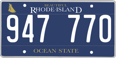 RI license plate 947770