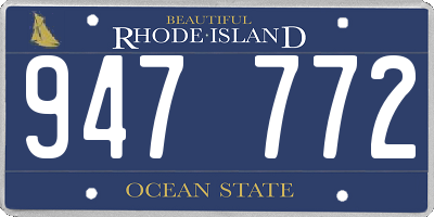 RI license plate 947772