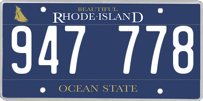 RI license plate 947778