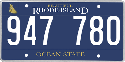 RI license plate 947780