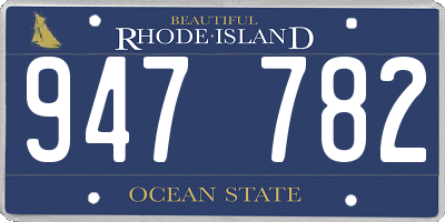 RI license plate 947782