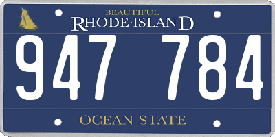 RI license plate 947784