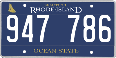 RI license plate 947786