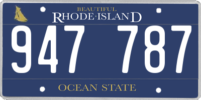 RI license plate 947787