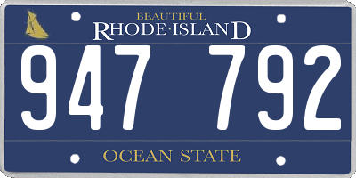 RI license plate 947792