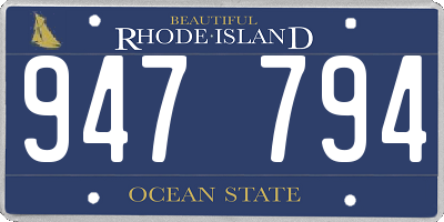 RI license plate 947794